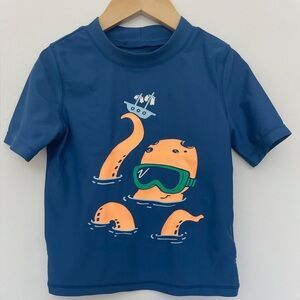 Carter's Blue and Orange Rashguard with Playful Octopus Design